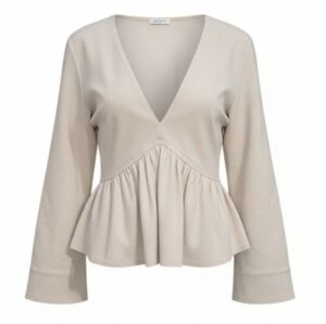 NWT Rebecca Taylor Bell Sleeve Trapeze Top – Alabaster Cream – XL